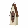 Glitzhome® 13.25" White Distressed Wood Birdhouse