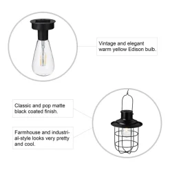 Glitzhome® 10" Wire Solar Powered Outdoor Hanging Lantern