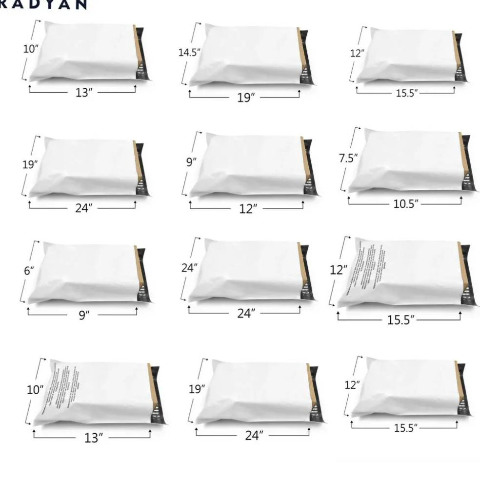 Glossy White Poly Bag Mailer Envelopes | RADYAN