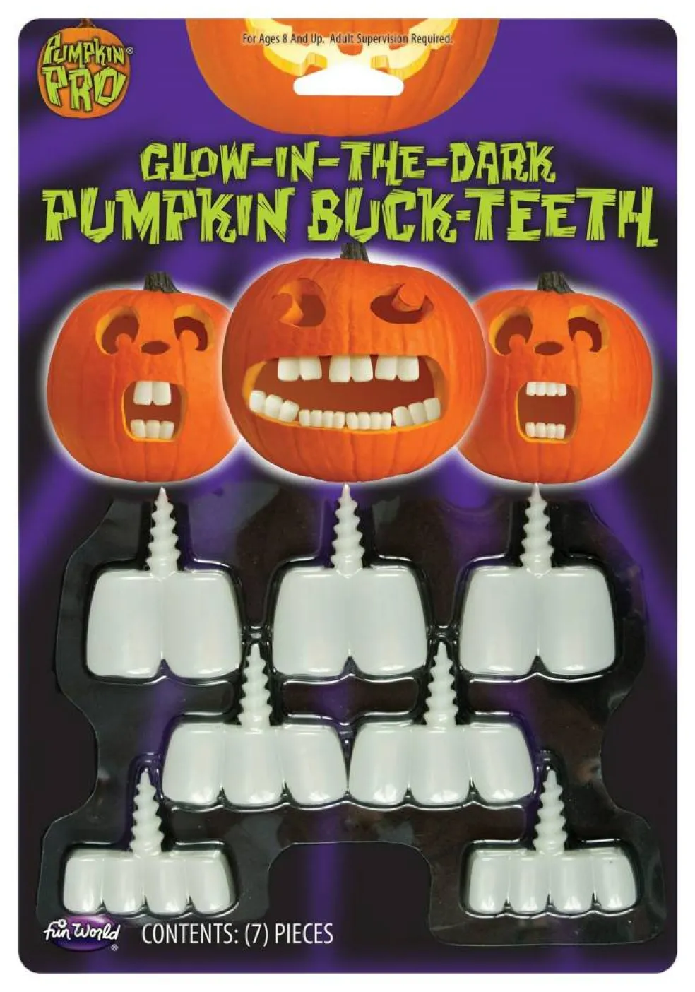 Glow in the Dark Pumpkin Buck Teeth