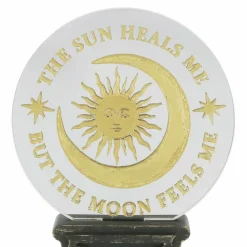 7.25" Gold & Black Sun & Moon Mirrored Tabletop Décor by Ashland®