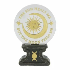 7.25" Gold & Black Sun & Moon Mirrored Tabletop Décor by Ashland®