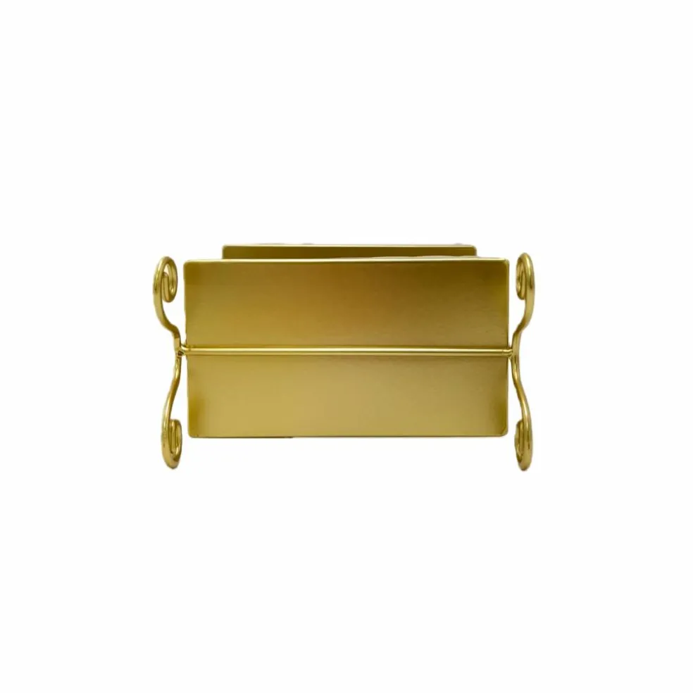 11" Gold Bow-Topped 2-Tier Decorative Metal Tray by Ashland®