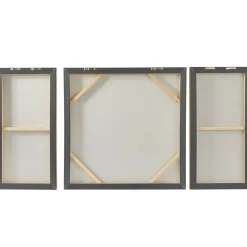 Gold Canvas Ripple Starburst Framed Wall Art with Gold Frame Set of 3 32
