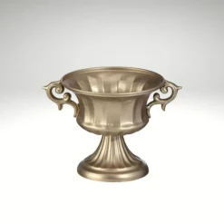 Gold Decorative Metal Trophy Bowl Pedestal Decor-MT26510