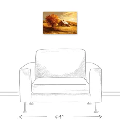 Golden Hour Fall Farmhouse 18" x 12' Canvas Wall Art