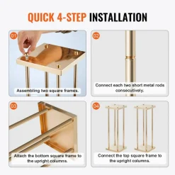 Gold Floral Centerpiece Stands 4PCS, 31.5