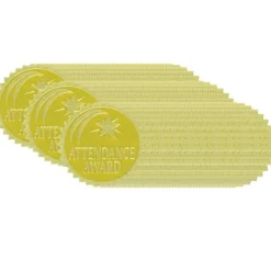 Gold Foil Embossed Seals, Attendance Award, 54 Per Pack, 3 Packs