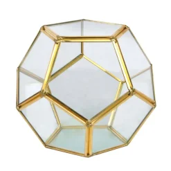 Gold Geometric Glass Terrarium by Ashland®