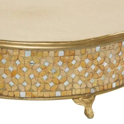 Gold Glam Round Metal & Glass Mosaic Cake Stand, 3ct.