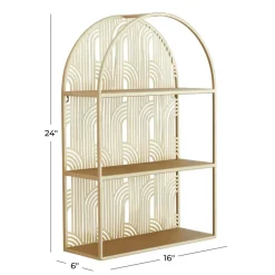 Gold Glam Wall Shelf, 16" x 6" x 24"