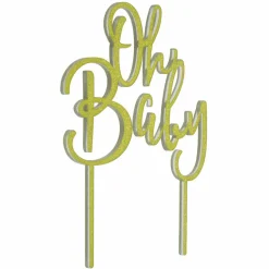Gold Glitter Oh Baby Cake Topper by Makery®