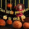 Gold Glitter Our Little Pumpkin is One Birthday Banner