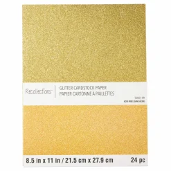 Gold Glitter 8.5" x 11" Cardstock Paper by Recollections™, 24 Sheets