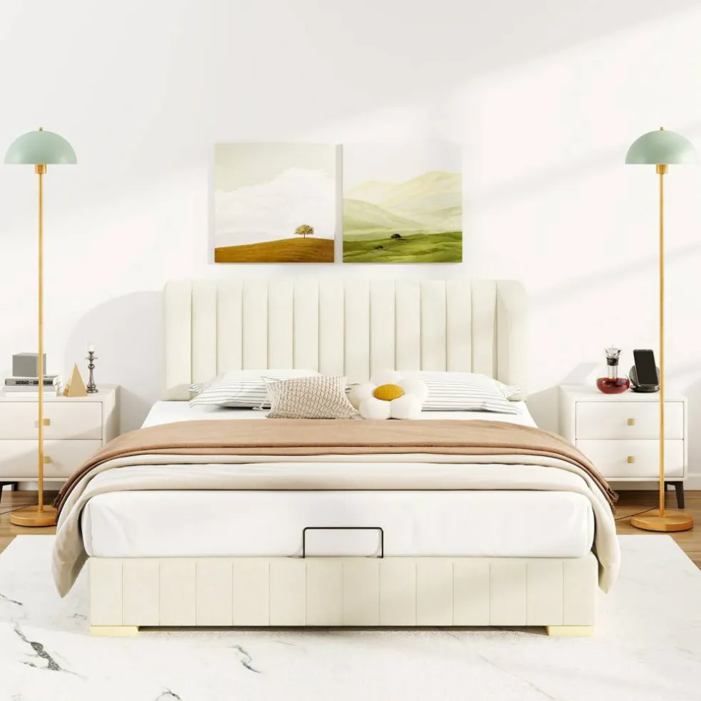 Gold & Green Floor Lamp with E26 Socket, Shatterproof Shade, Anti-Tip Base, Foot Switch