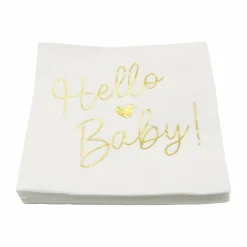 Gold Hello Baby Beverage Napkins, 20ct. by Celebrate It™