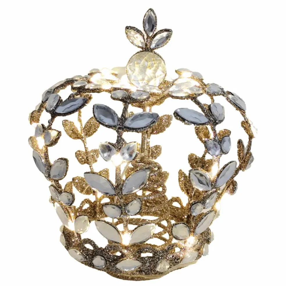 8" Gold Jeweled Crown Lighted Tree Topper by Ashland®