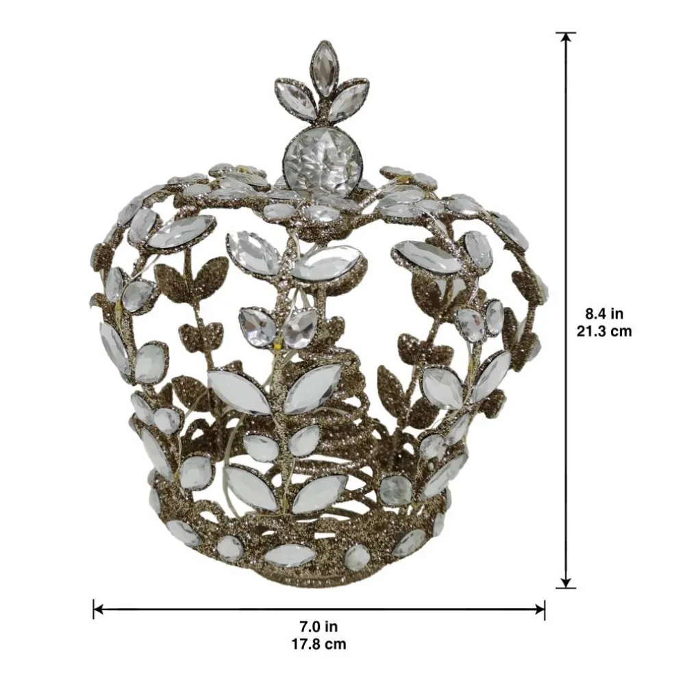 8" Gold Jeweled Crown Lighted Tree Topper by Ashland®