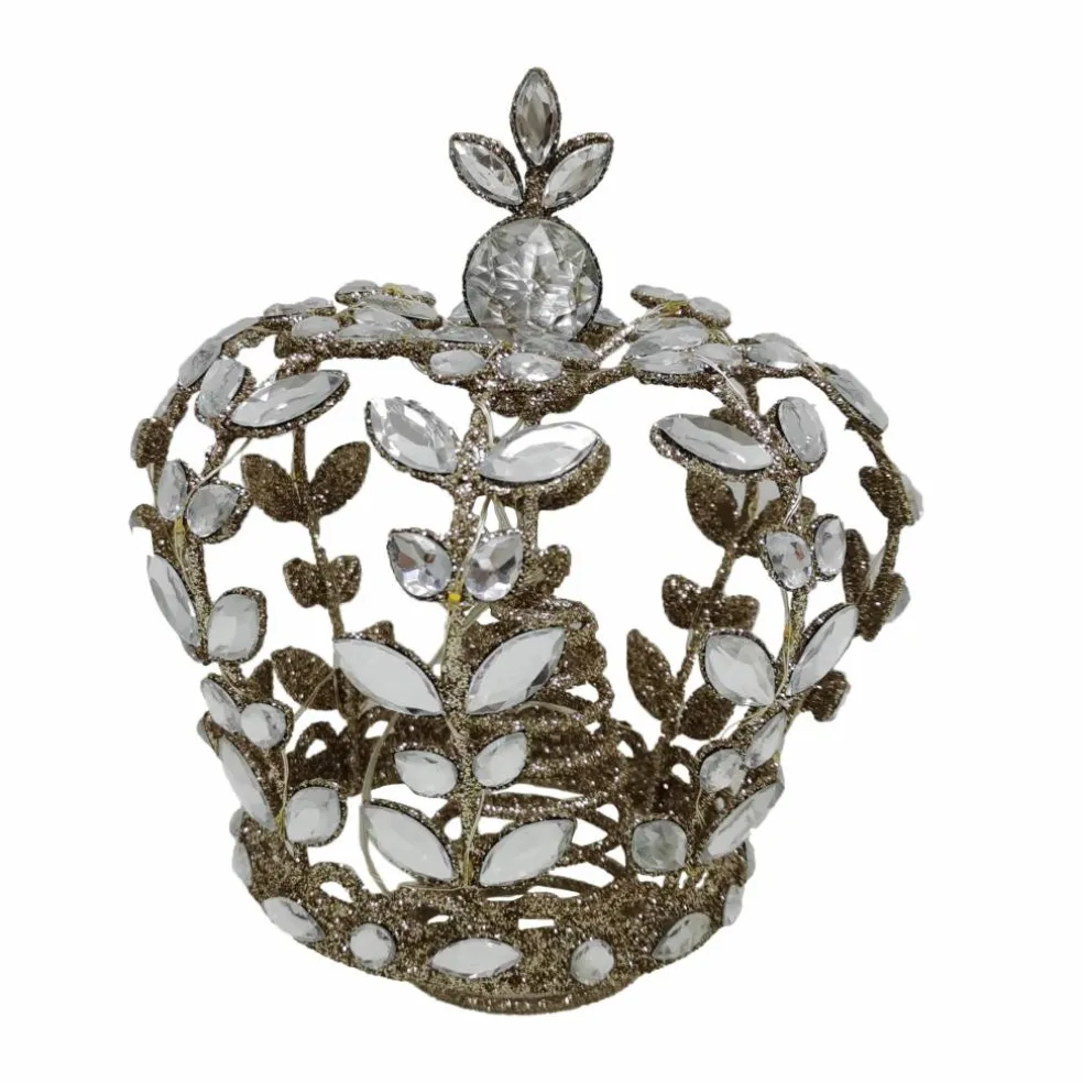 8" Gold Jeweled Crown Lighted Tree Topper by Ashland®