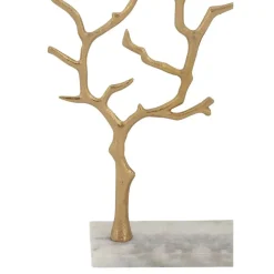 Gold Marble and Aluminum Modern Jewelry Stand, 13" x 9" x 3"