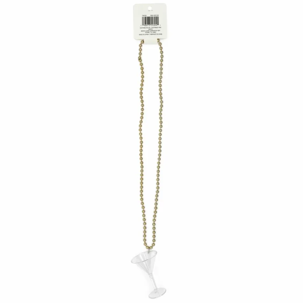 33" Gold Martini Glass Necklace by Celebrate It™