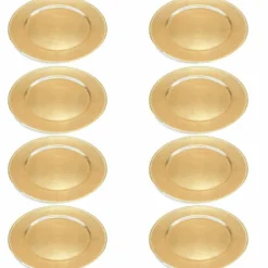 13" Gold Melamine Plastic Chargers, 8ct.