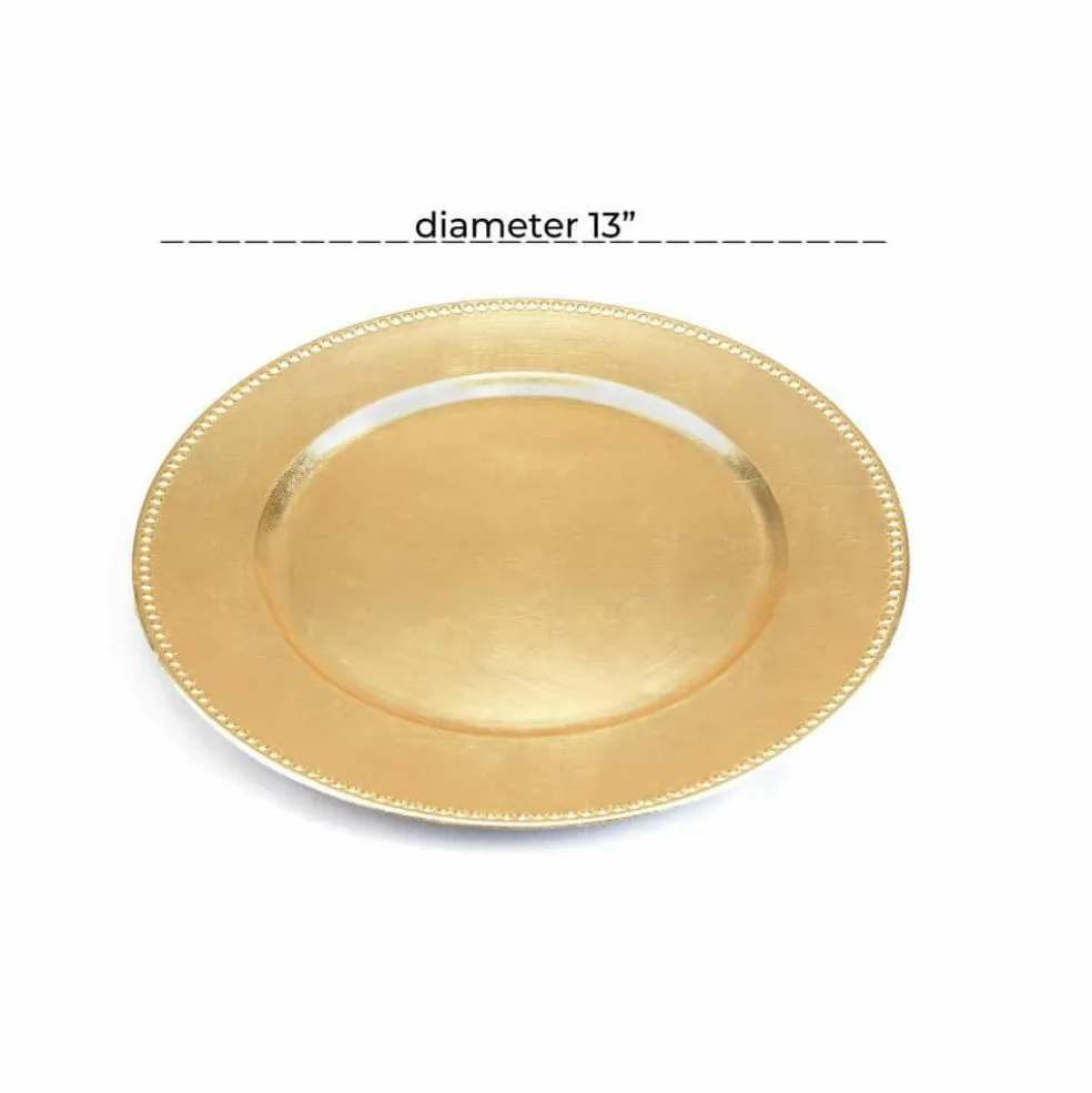 13" Gold Melamine Plastic Chargers, 8ct.