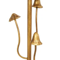 Gold Metal Abstract Mushroom Inspired Candle Holder Set