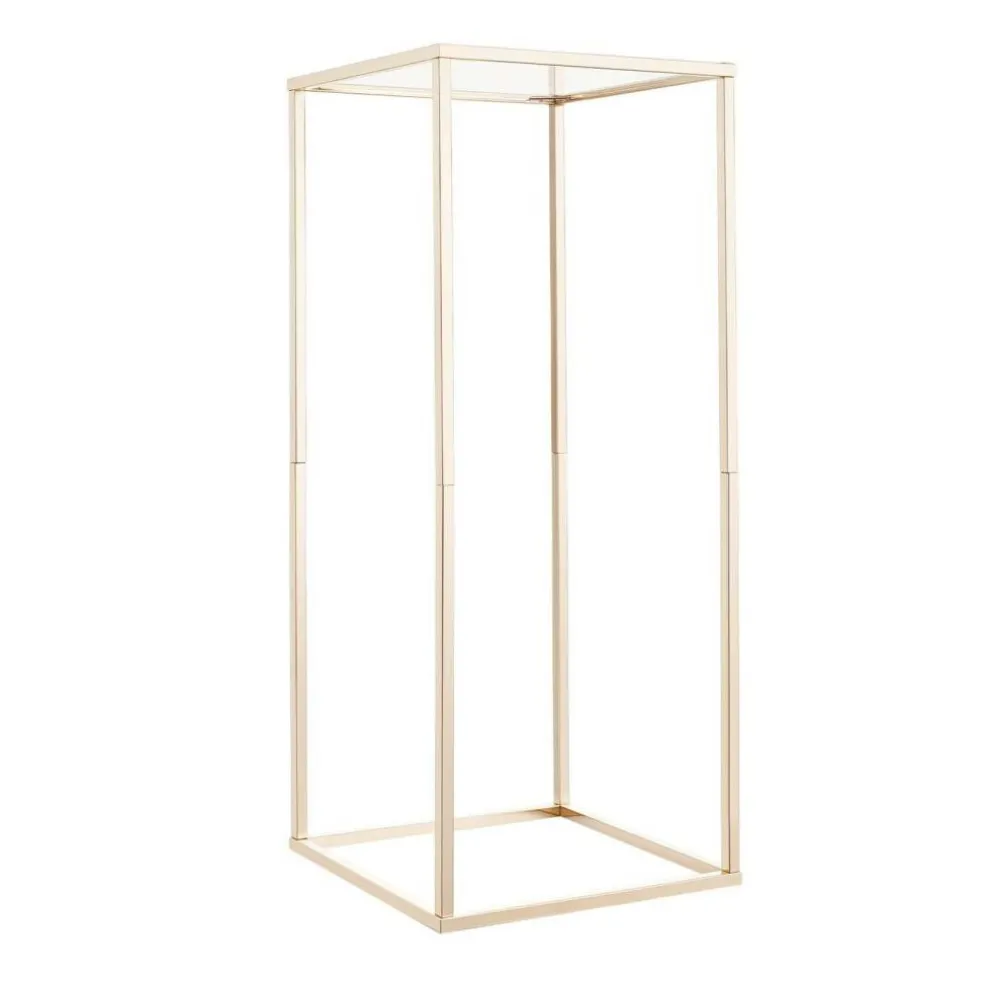 Gold Metal Floral Display Stand 10PCS, Rectangular Cube Wedding Decor