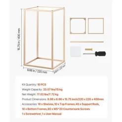 Gold Metal Floral Stand 10PCS Cube Shelves for Wedding Party Decor