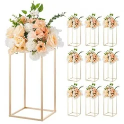 Gold Metal Floral Stand 10PCS Cube Shelves for Wedding Party Decor