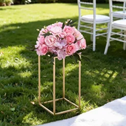 Gold Metal Floral Stand 10PCS Cube Shelves for Wedding Party Decor