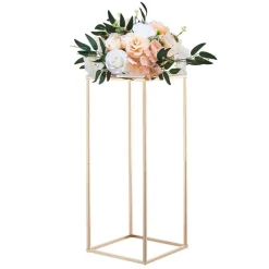 Gold Metal Flower Stand 10PCS Rectangular Display Rack for Events