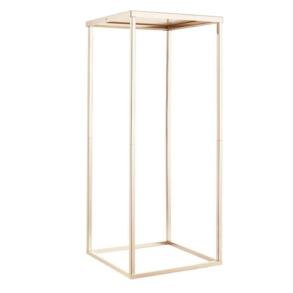 Gold Metal Flower Stand 10PCS Rectangular Display Rack for Events