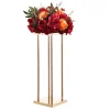 Gold Metal Geometric Column Cube Flower Stand 10PCS for Wedding Decor