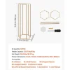 Gold Metal Hexagonal Centerpiece Flower Stand 10PCS with Acrylic Shelves