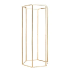 Gold Metal Hexagonal Centerpiece Stand 10PCS with Acrylic Shelves