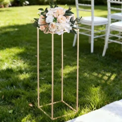 Gold Metal Rectangular Cubic Floral Stand 10PCS for Event Decor