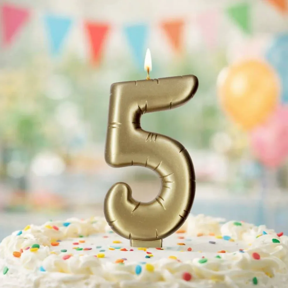 Gold Number Candle by Makery™