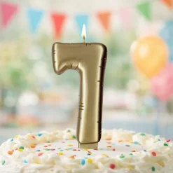 Gold Number Candle by Makery™