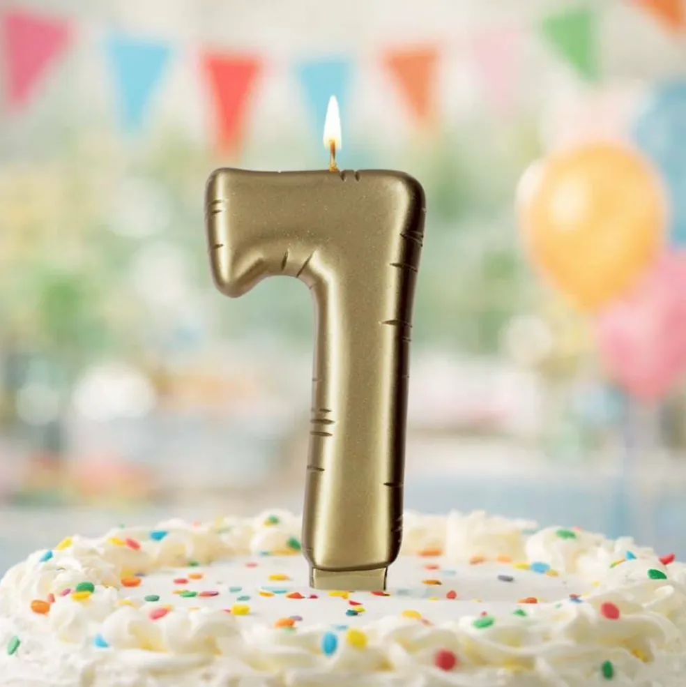 Gold Number Candle by Makery™
