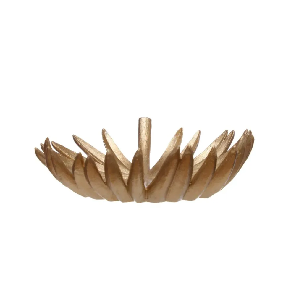 13.5" Gold Palm Leaf Decorative Tray by Ashland®