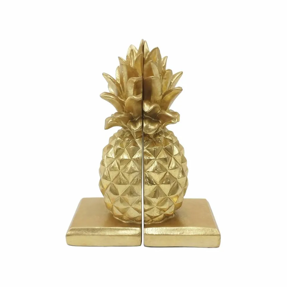 9.25" Gold Pineapple Book End Set by Ashland®