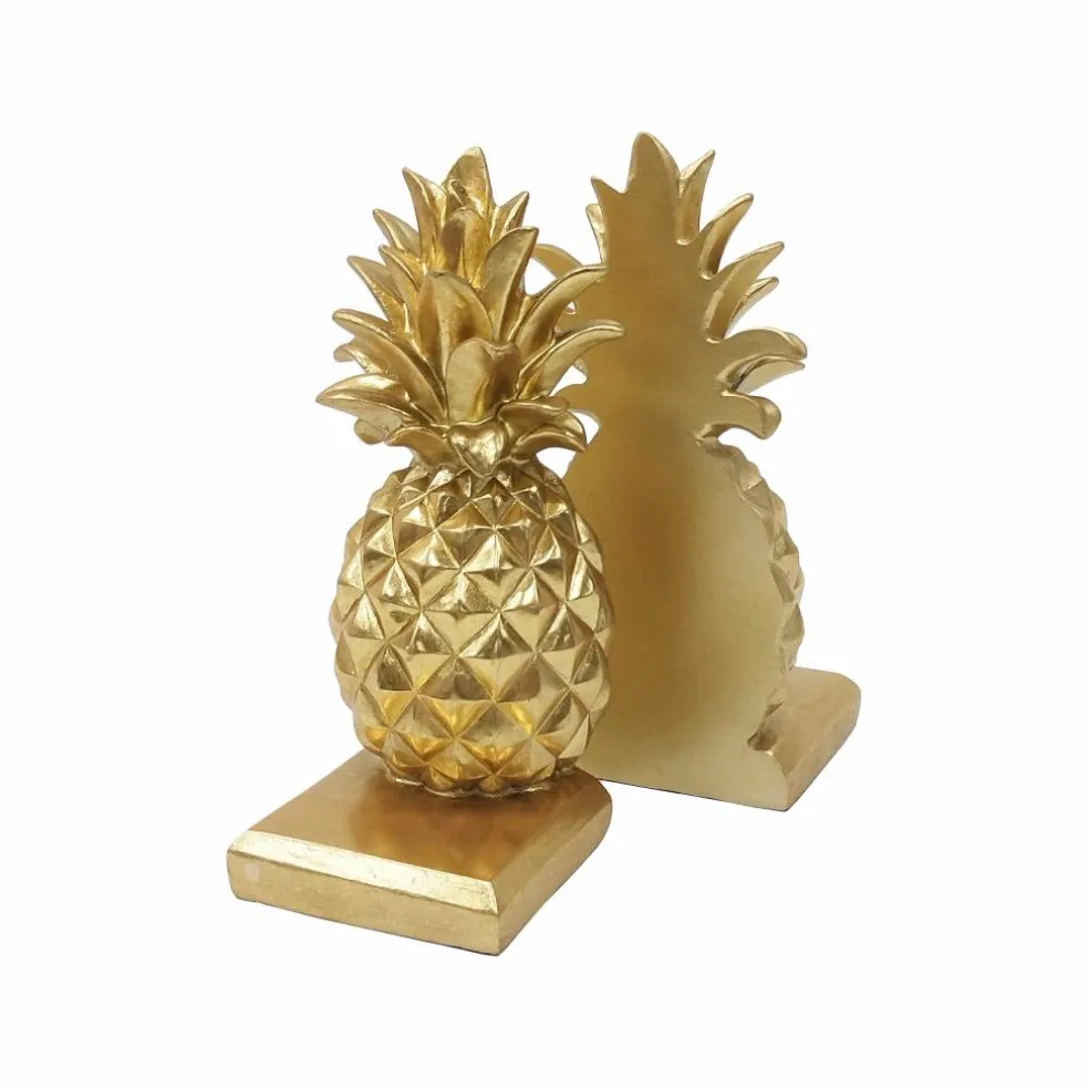 9.25" Gold Pineapple Book End Set by Ashland®