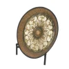 16" Gold Polystone Traditional Decorative Plate with Stand
