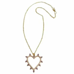 Gold, Rhinestone & Pearl Metal Heart Pendant by Bead Landing™