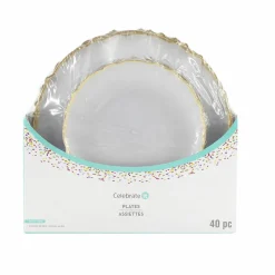 Gold Rim Clear Lunch & Dinner Plates, 40ct. by Celebrate Itâ„¢