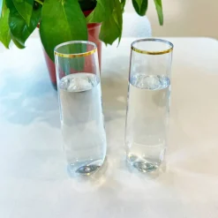 Gold Rim Stemless Champagne Flutes, 8ct. by Celebrate It™