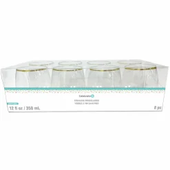 Gold Rim Stemless Wine Glasses, 8ct. by Celebrate Itâ„¢