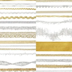 Gold & Silver Ribbon Trim Bundle by Celebrate It®, 25ct.